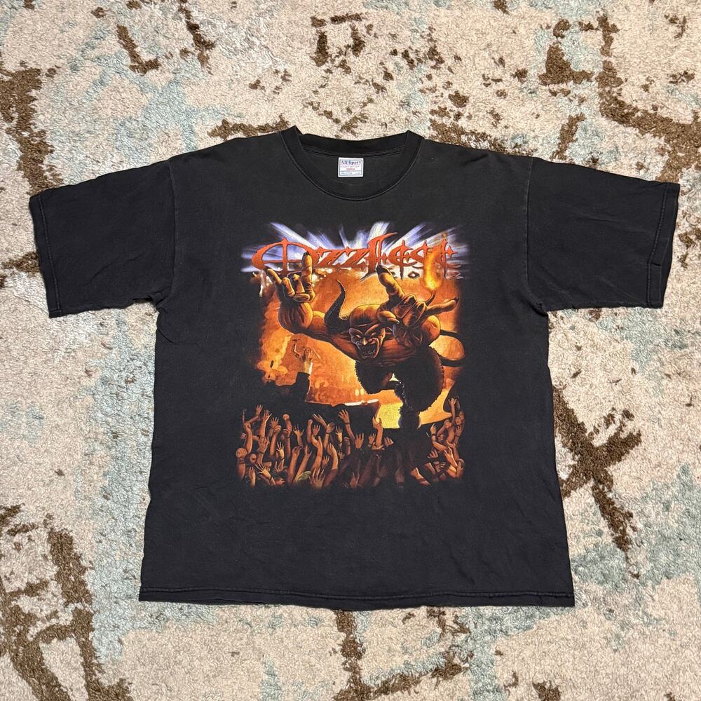 Vintage 2002 Ozzfest Concert Shirt Large Ozzy Down Hatebreed SOAD Rob Zombie